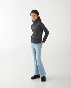 Базовый свитер-водолазка для девочки El Corte Inglés, серый