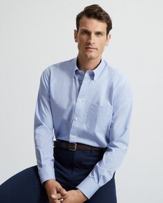 Мужская классическая рубашка классического кроя без утюга Emidio Tucci, светло-синий