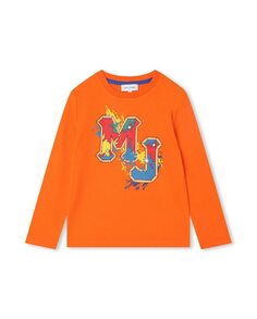 Оранжевая хлопковая футболка для мальчика Marc Jacobs, оранжевый