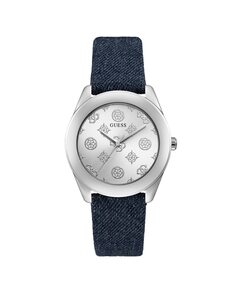 Женские часы Peony g GW0228L1 из кожи с синим ремешком Guess, синий