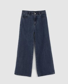 Широкие хлопковые джинсы для девочек IKKS, синий