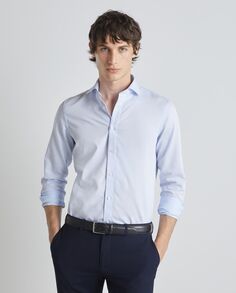 Мужская структурированная рубашка из бисера Easy Wear, светло-синий