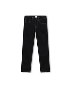 Пятикарманные джинсы для мальчика с контрастной строчкой BOSS Kidswear, черный