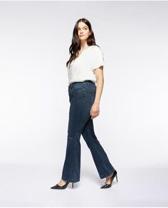 Женские расклешенные джинсы с пятью карманами и стандартной талией Fiorella Rubino, синий