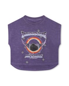 Хлопковая футболка для девочки с принтом спереди и сзади Zadig &amp; Voltaire, фиолетовый