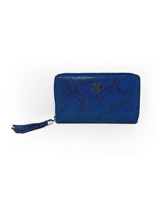 Женский кошелек из яловой кожи синего цвета Laura Valle, синий