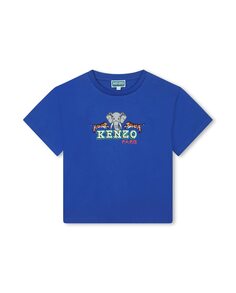 Футболка для мальчика из 100% хлопка с рисунком спереди Kenzo, индиго