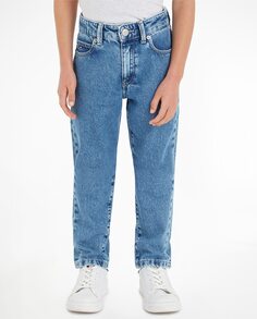 Прямые пятикарманные джинсы для мальчика Tommy Hilfiger, синий
