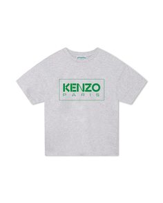 Футболка для мальчика с короткими рукавами и логотипом спереди Kenzo, серый