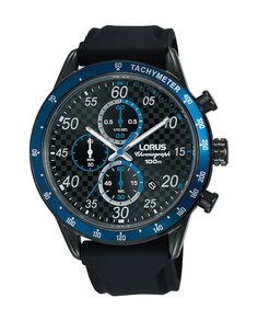 Спортивные мужские силиконовые часы RM337EX9 с черным ремешком Lorus, черный