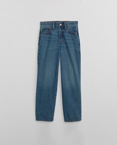Свободные джинсы для мальчика стираного синего цвета Gap, синий