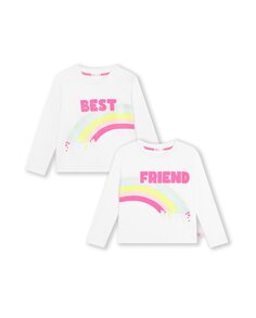Разноцветная хлопковая футболка для девочки Billieblush, мультиколор