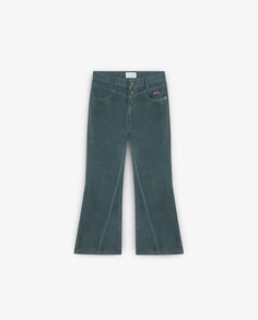 Расклешенные джинсы для девочки с маркированными швами Scalpers, темно-зеленый