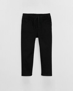 Узкие джинсы для мальчика черного стираного цвета Gap, черный