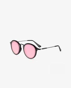 Черные круглые солнцезащитные очки-унисекс D. Franklin с розовыми линзами и очень тонкой оправой D.Franklin, черный