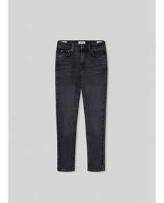 Джинсы для девочки с эффектом потертости черного цвета Pepe Jeans, черный