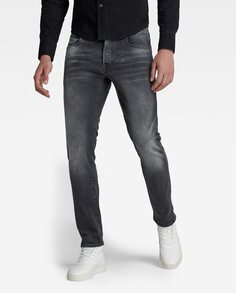 Мужские зауженные черные джинсы 3301 G-Star Raw, черный