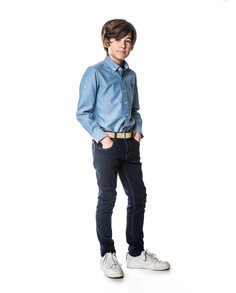 Джинсы для мальчика темно-синего цвета с карманами Spagnolo, синий