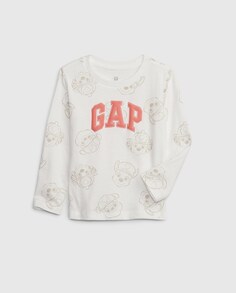 Футболка с длинным рукавом и логотипом Gap, белый