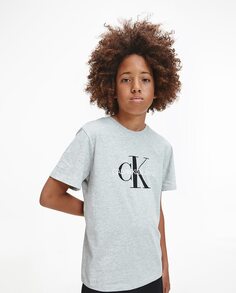 Серая футболка для мальчика с принтом Calvin Klein Calvin Klein, серый