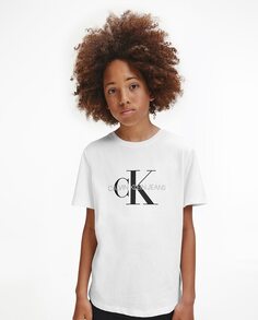 Белая футболка с принтом для мальчика Calvin Klein Calvin Klein, белый