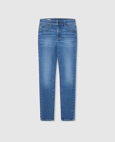 Джинсы для девочки с эффектом потертости синего цвета Pepe Jeans, синий