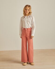 Длинные джинсы для девочки с широкими штанинами Coconut El Corte Inglés, розовый