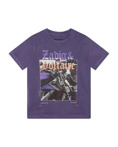 Фиолетовая хлопковая футболка для мальчика Zadig &amp; Voltaire, фиолетовый