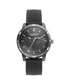 Черные мужские часы Ecosolar с корпусом из переработанного пластика и ремешком из переработанного нейлона Viceroy, черный