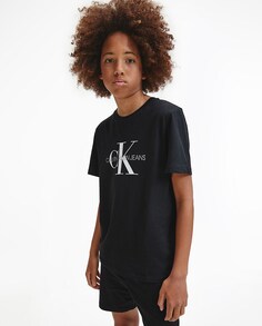 Черная футболка для мальчика с принтом Calvin Klein Calvin Klein, черный