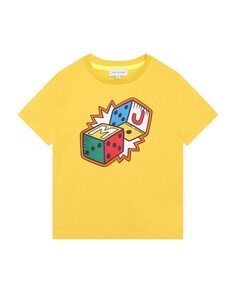 Желтая хлопковая футболка для мальчика Marc Jacobs, желтый