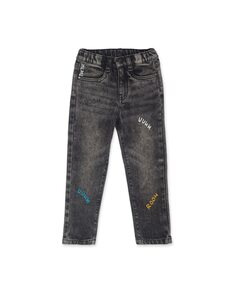 Серые джинсы для мальчика с буквенным принтом Tuc tuc, серый