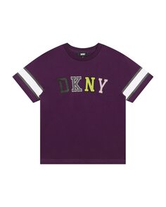 Футболка для мальчика с короткими рукавами и логотипом спереди DKNY, фиолетовый