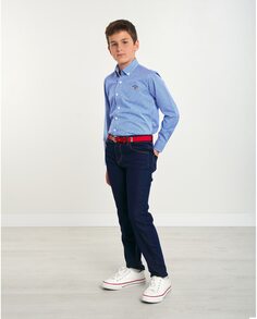 Джинсы для мальчика из эластичной ткани темно-синего цвета Spagnolo, темно-синий