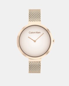 Минималистичные женские часы 25200080 Pink Steel Mesh Calvin Klein, розовый