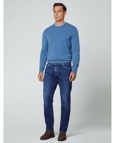 Классические мужские джинсы с эффектом потертости синего цвета Hackett, синий