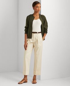 Однотонные широкие женские брюки Lauren Ralph Lauren, кремовый