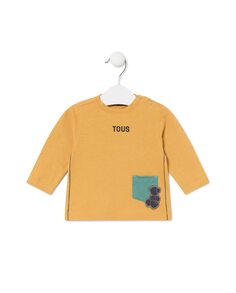 Хлопковая футболка с карманом Tous, горчичный