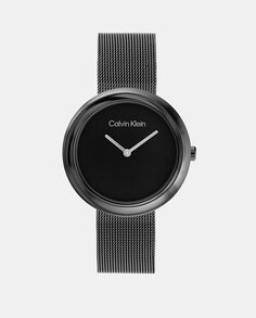 Женские часы Confidence 25200015 с черной стальной сеткой Calvin Klein, черный
