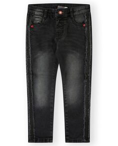 Пятикарманные джинсы для мальчика с эффектом потертости Canada House, черный