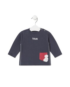 Хлопковая футболка с карманом Tous, темно-синий