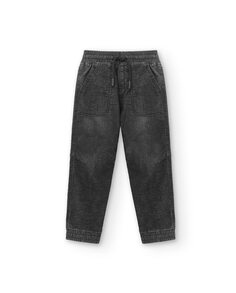 Однотонные джинсы для мальчика с эластичной резинкой на талии Charanga, черный