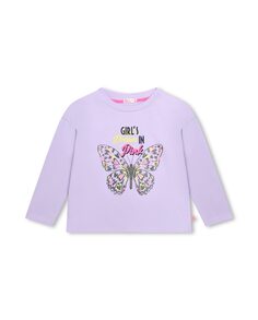 Фиолетовая хлопковая футболка для девочки Billieblush, сиреневый