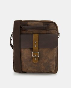 Коричневая сумка через плечо, трансформируемая в рюкзак, с внешними карманами Stamp, коричневый