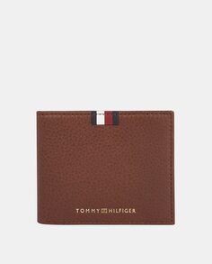 Коричневый кожаный кошелек с визитницей и бумажником Tommy Hilfiger, коричневый