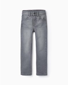 Пятикарманные джинсы для мальчика с регулируемой талией Zippy, светло-серый