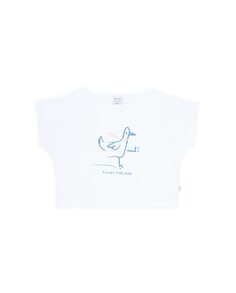 Детская футболка с короткими рукавами и принтом «чайка» KNOT, белый