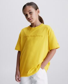 Желтая футболка для мальчика с короткими рукавами Calvin Klein, желтый