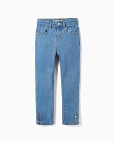 Синие джинсы для девочки с регулируемой талией Zippy, светло-синий