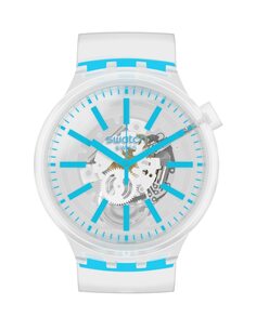 Часы Blueinjelly с белым силиконовым ремешком Swatch, белый